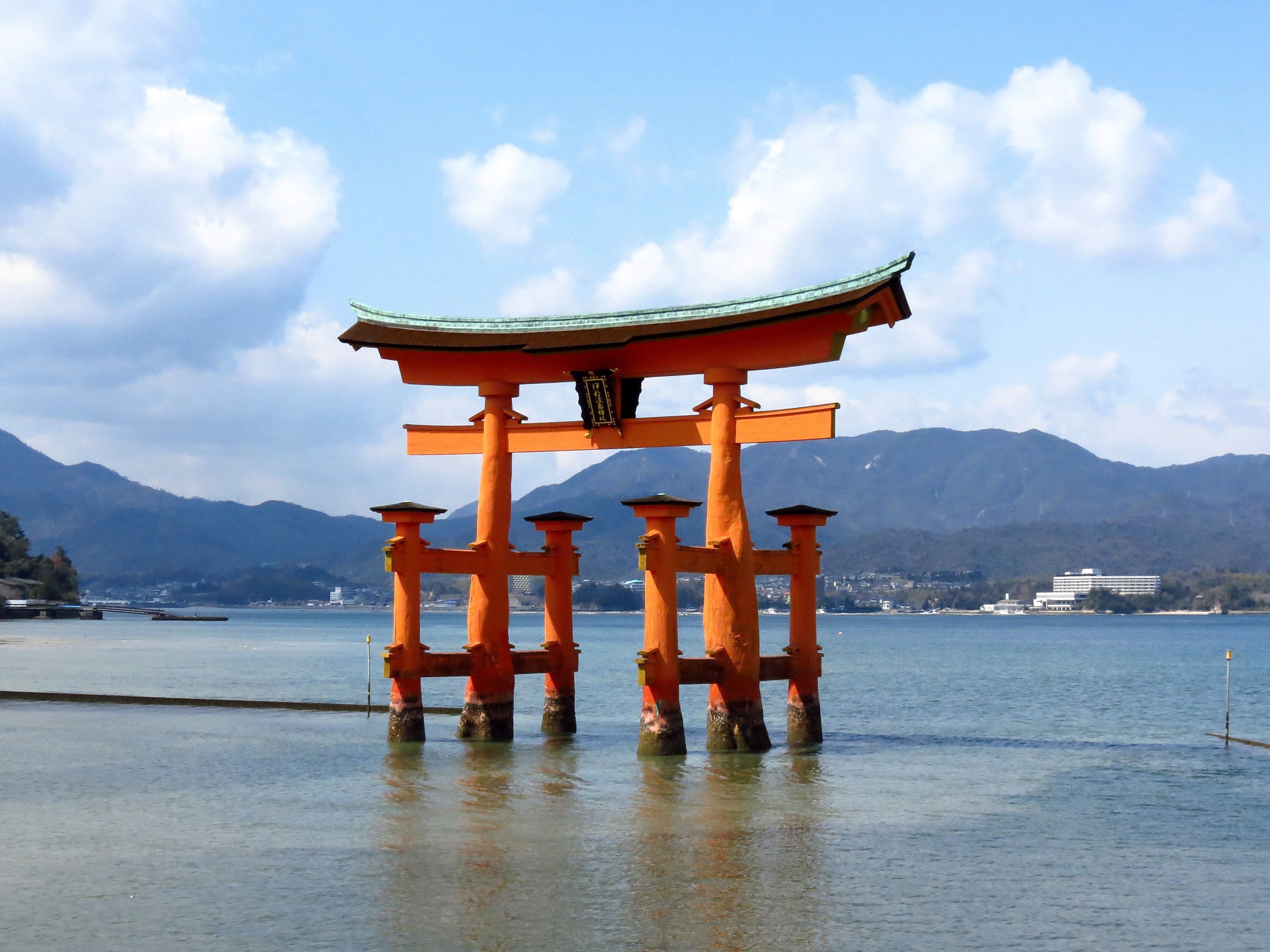 The floating torii gate of Itsukushima Shrine on Miyajima island